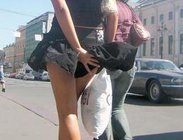 Candid student tourist secretely upskirted in the street collection Image 1