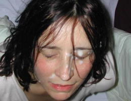 An amateur bitch giving her boyfriend a blowjob and taking his load series Image 1
