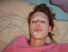 A lustful amateur girls facialized pictures Image 8