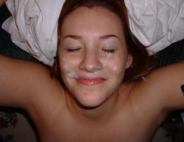 A sexy cuties facialized from a strong man gal Image 6
