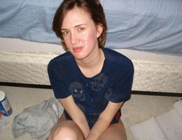 A sexy chicks facialized from a strong man gelery Image 5
