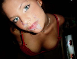 A lustful amateur girls facialized shots Image 3