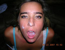 A pretty sluts taking a facial from a guy photos Image 1