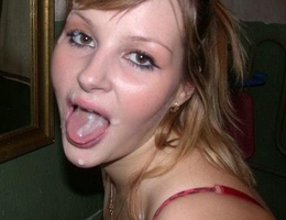 A babes giving a blowjob and taking a facial gallery Image 6