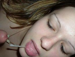 A depraved girls posing naked and taking a facial set Image 4