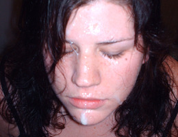 A cuties giving head and taking a facial in POV style pics Image 6