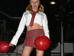 These perfect sextractive chicks become so excited during the fantastic strip show that even can't prevent it from turning into real porn action! Image 4