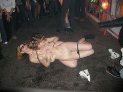 Our sexy young women become too sexcited in the process of their amazing strip show and even cannot prevent it from turning into real hardcore sex action! Image 4