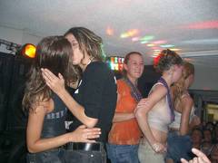 These fascinating sextractive young women get too excited during their amazing strip show and cannot stop it coming to real hardcore porn! Image 6