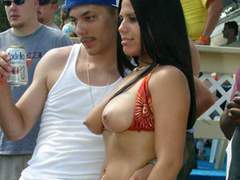 Those amazing attractive young women become so horny during their fantastic show and cannot stop it coming to real sex action! Image 1