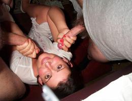 A blonde in MMF creampie action photos Image 4