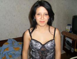 Wife with sexy lingerie showing shaved pussy gelery Image 1