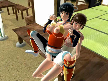 3D hentai futanari lesbians