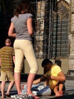 girls in spandex shorts