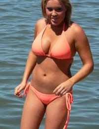 A French girl going topless at the Cancun Image 4